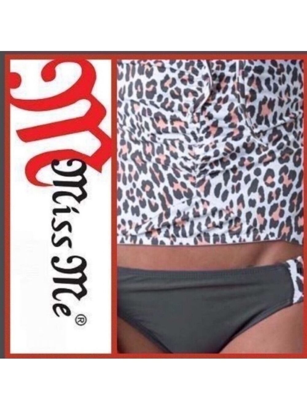Miss Me Bathing Suit  Leapord Cheetah Animal Print Tankini Bikini Bottoms Small